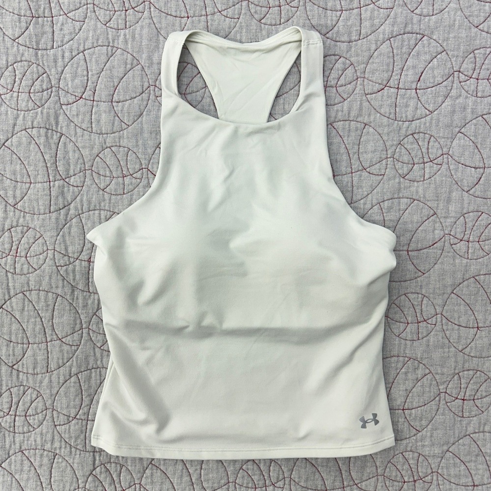 Under Armour UA Movement Longline Tank White High Neck Racerback / Womens Medium